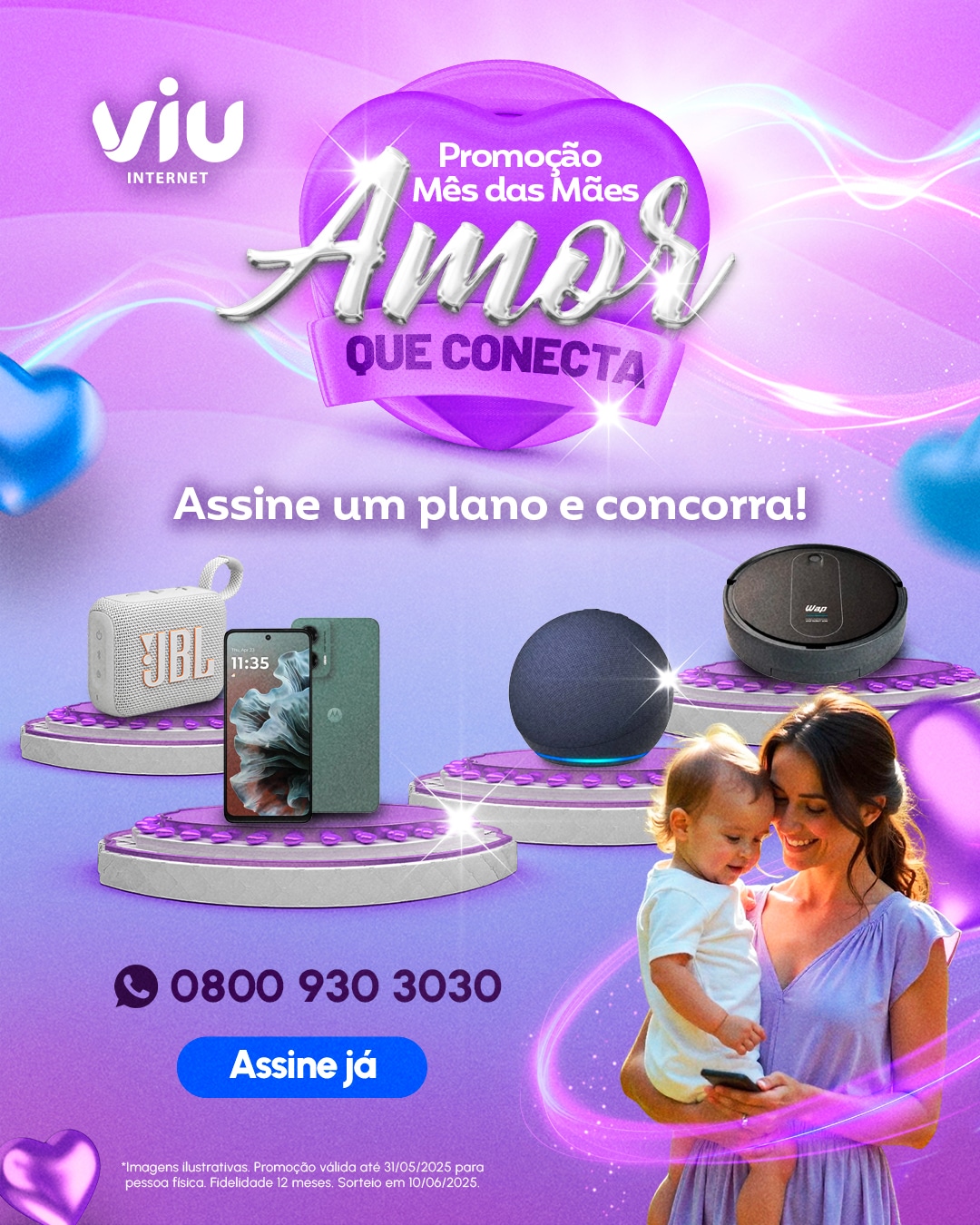 Promoção Mês das Mães é destaque na Viu Internet